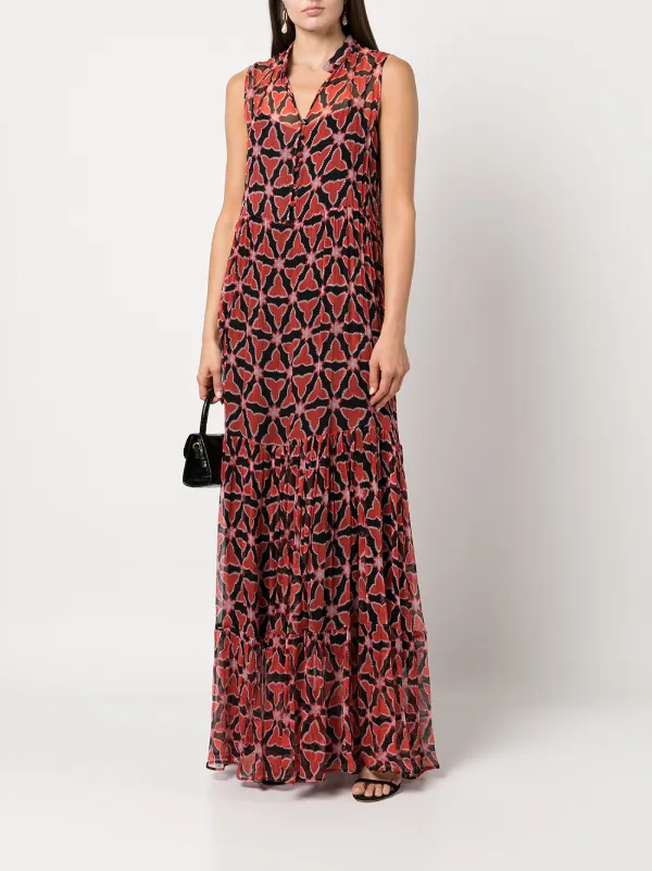 Saloni Alexia geometric-print Maxi 
