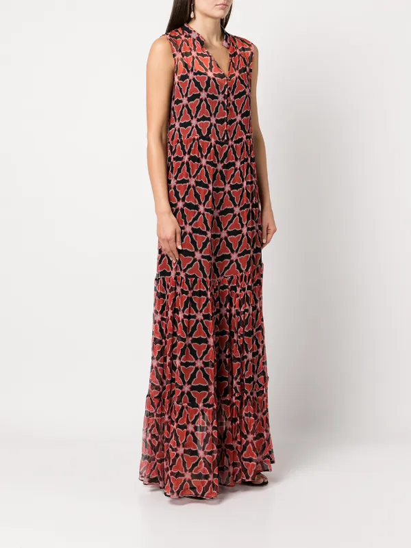 Saloni Alexia geometric-print Maxi 