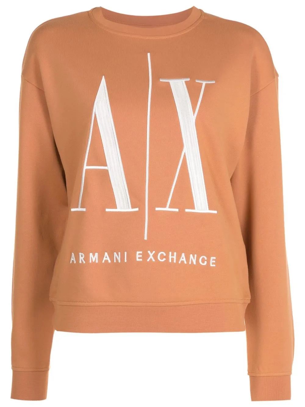 

Armani Exchange sudadera con logo bordado - Marrón