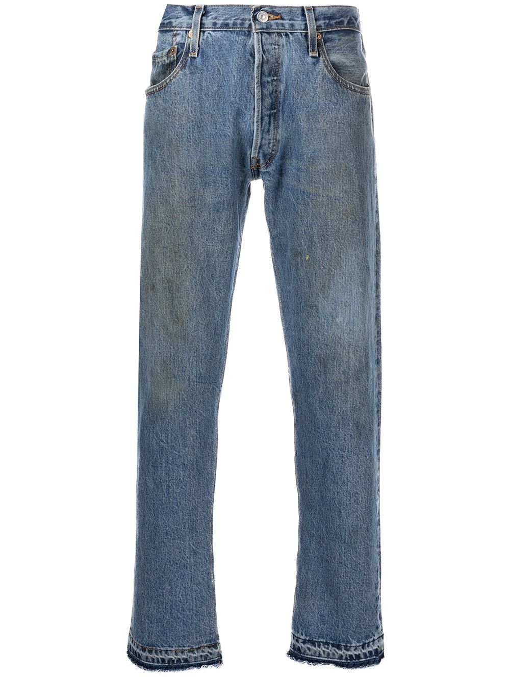 

GALLERY DEPT. distressed mid-rise straight leg jeans - Blue