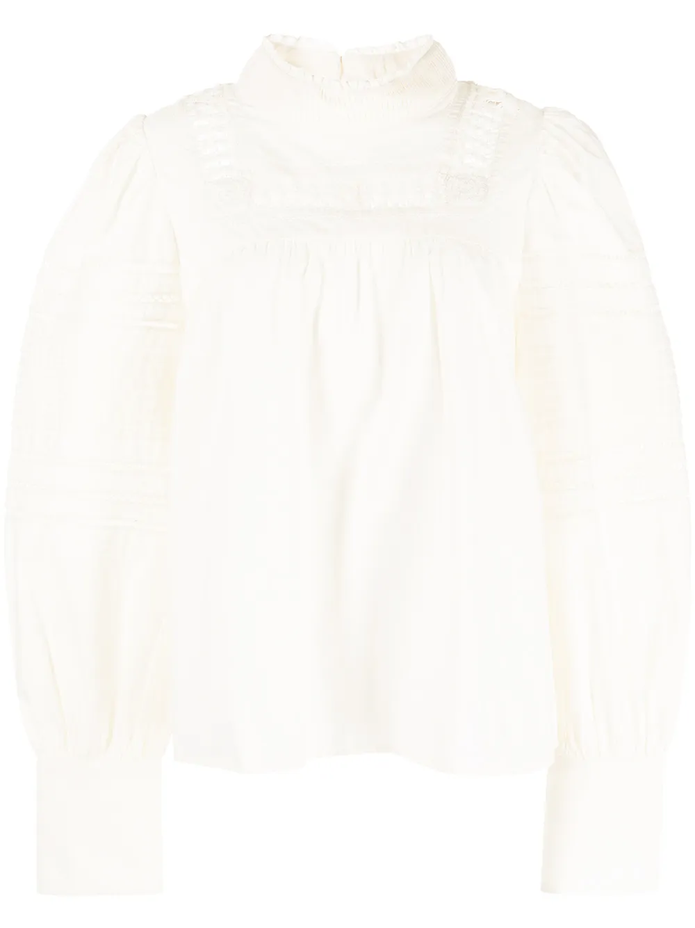 Sea Thora crochet-trim blouse - White