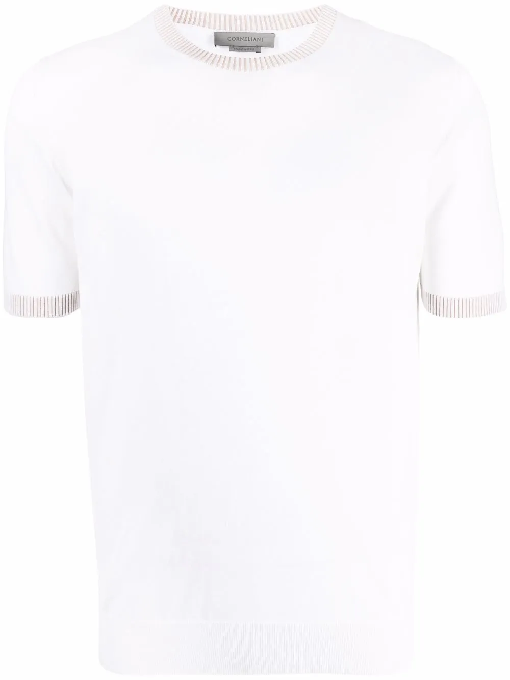 

Corneliani top de tejido de manga corta - Blanco