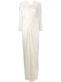 Michelle Mason twist-detail silk gown - Neutrals