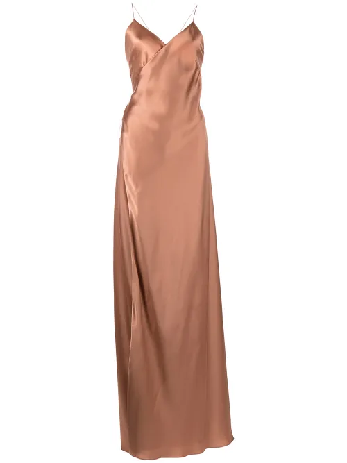 Robe en soie à col v - Michelle Mason - Modalova