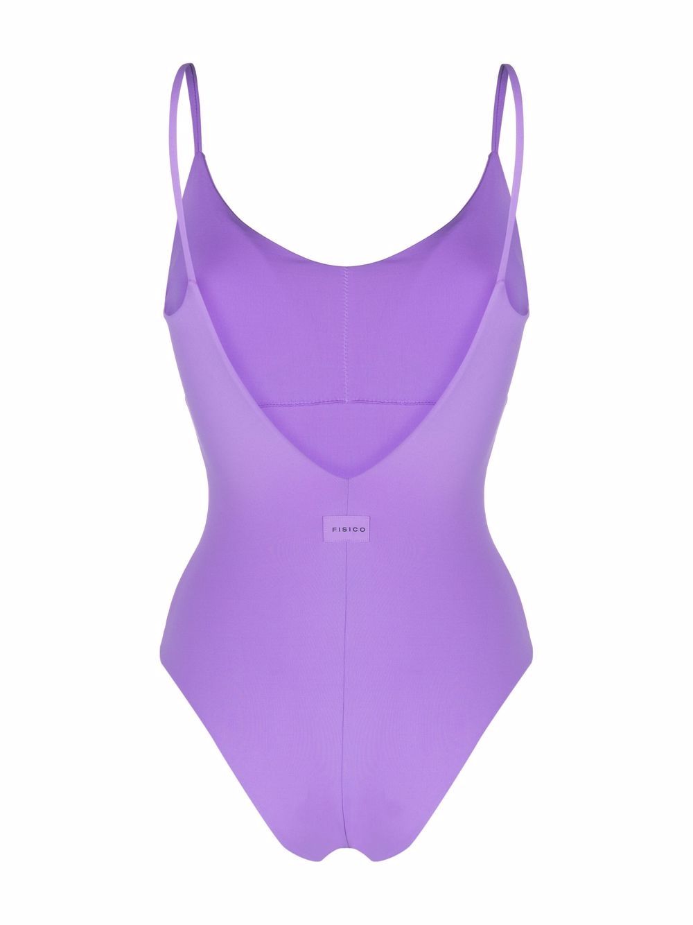 Fisico ruched-detail V-back Swimsuit - Farfetch