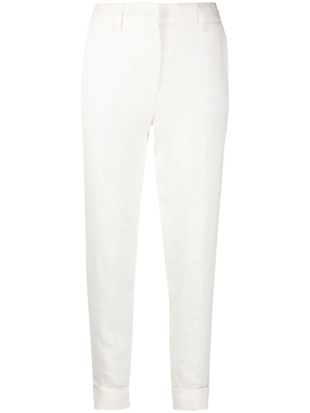 Fabiana Filippi cropped slim-fit linen trousers - Neutrals