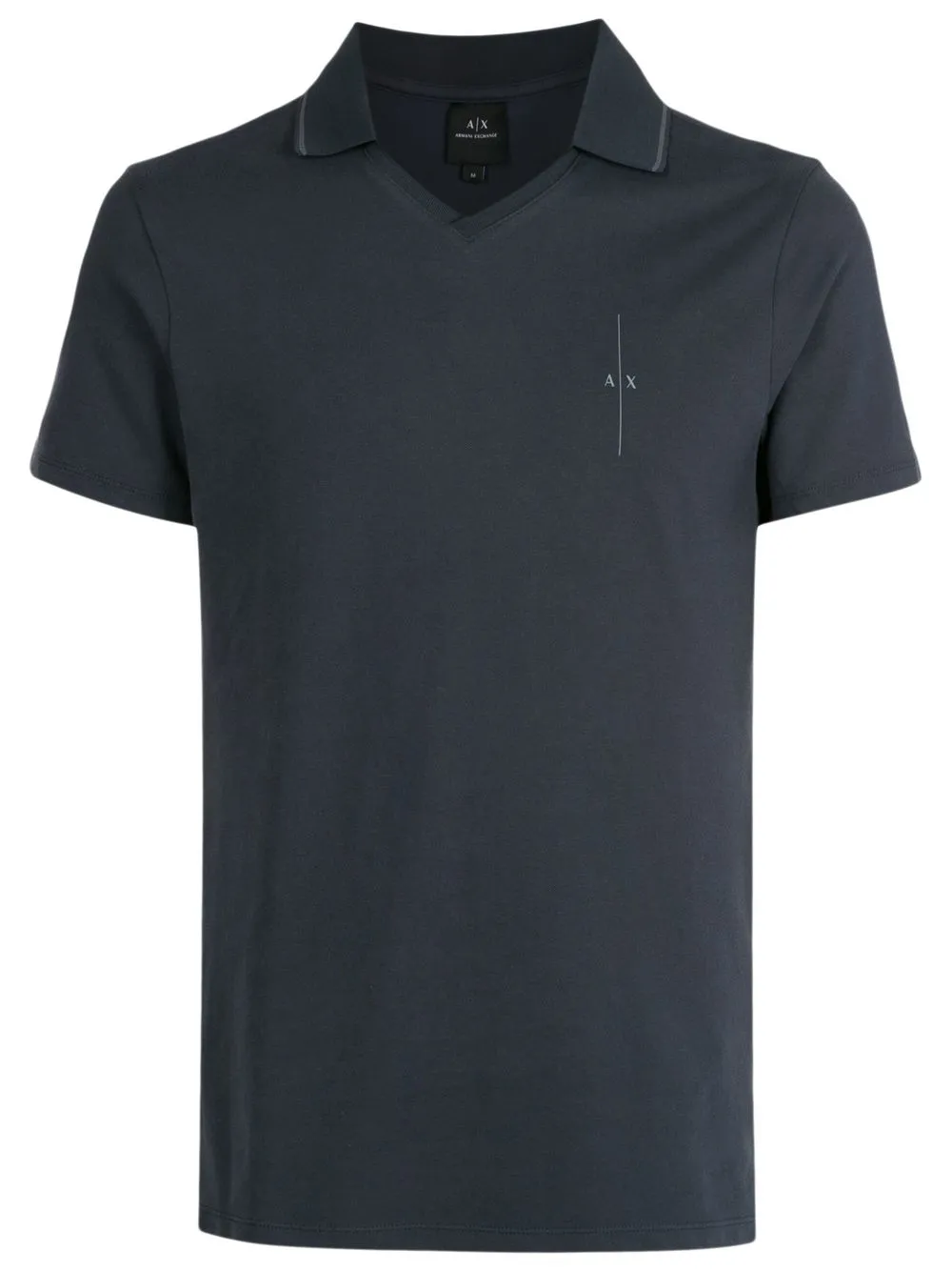 

Armani Exchange logo print polo shirt - Blue