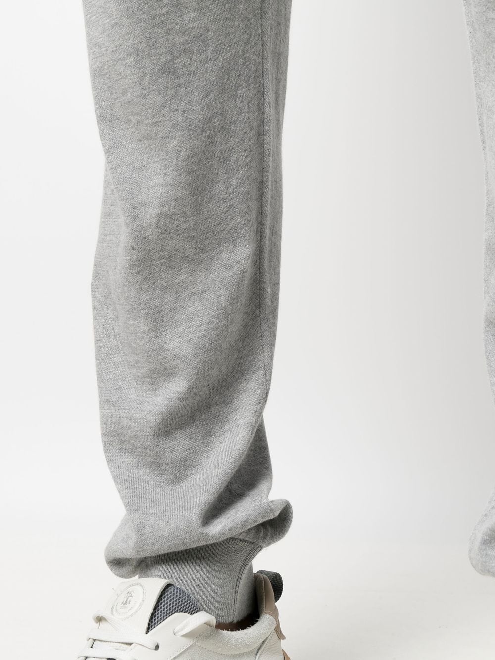 Shop Corneliani Straight-leg Knit Trousers In Grey