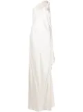 Michelle Mason drape-panel silk gown - White