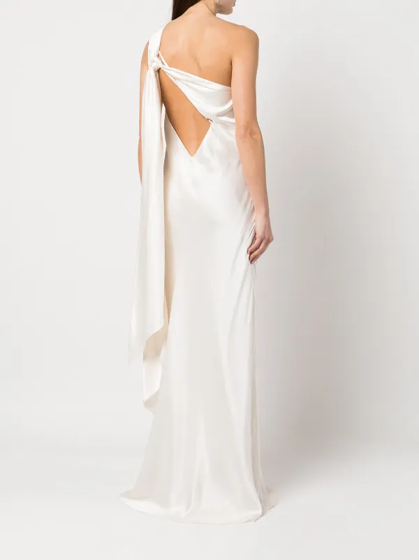 Michelle Mason drape-panel Silk Gown | White | FARFETCH ZA