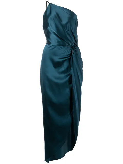 Michelle Mason gathered-detail silk dress
