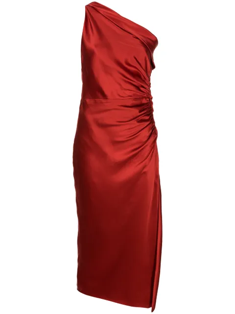 Michelle Mason gathered-detail silk dress