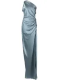 Michelle Mason gathered-detail silk gown - Blue