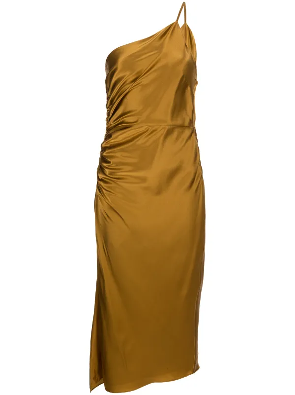 michelle mason yellow silk dress