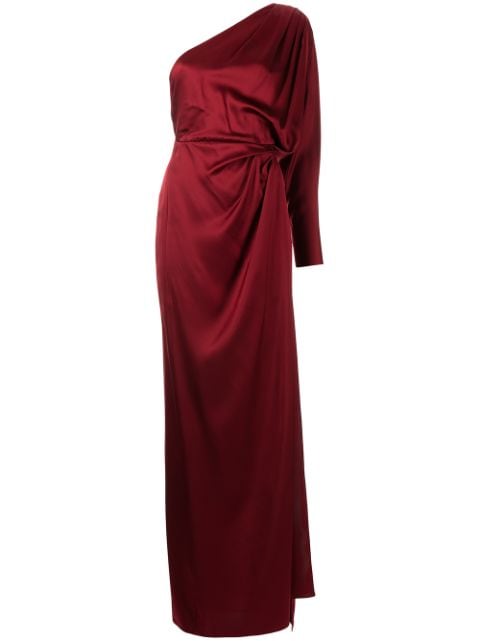Michelle Mason فستان سهرة حرير بزينة ملتوية