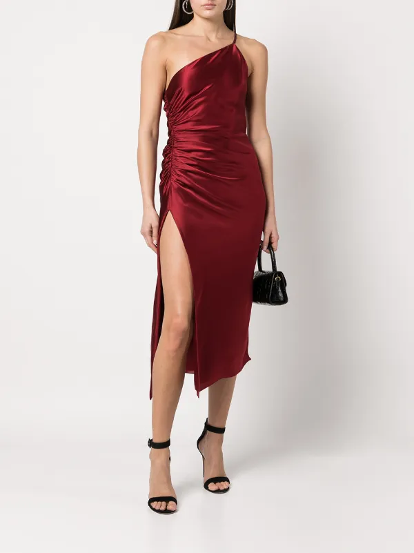 michelle mason red silk dress