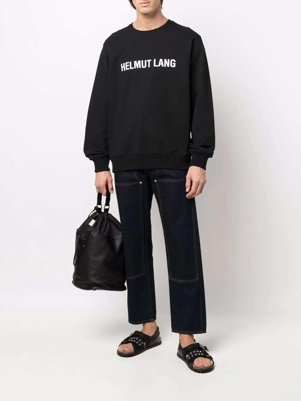 Helmut Lang Logo crew-neck Sweatshirt - Farfetch