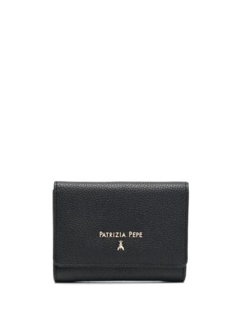 Patrizia Pepe grained-leather logo-print purse