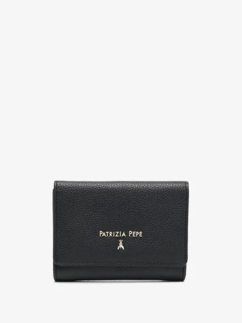 Patrizia Pepe grained-leather logo-print purse