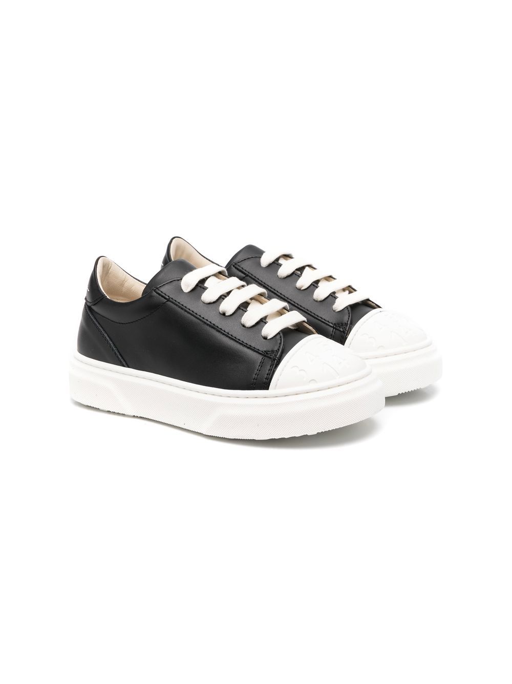 

MM6 Maison Margiela Kids tenis con puntera en contraste - Negro