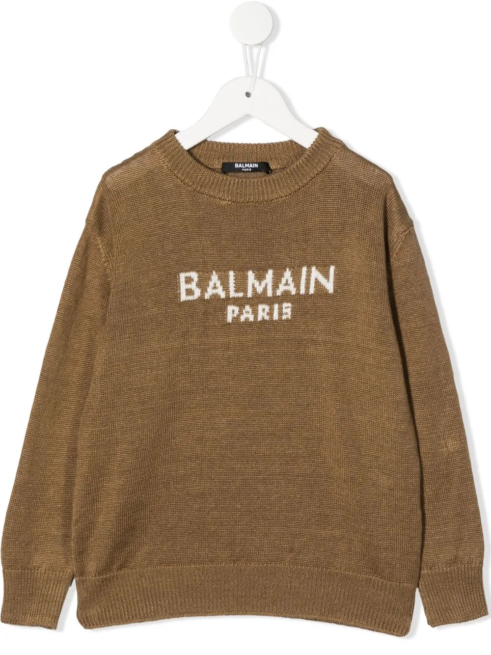 

Balmain Kids suéter tejido con logo en intarsia - Marrón