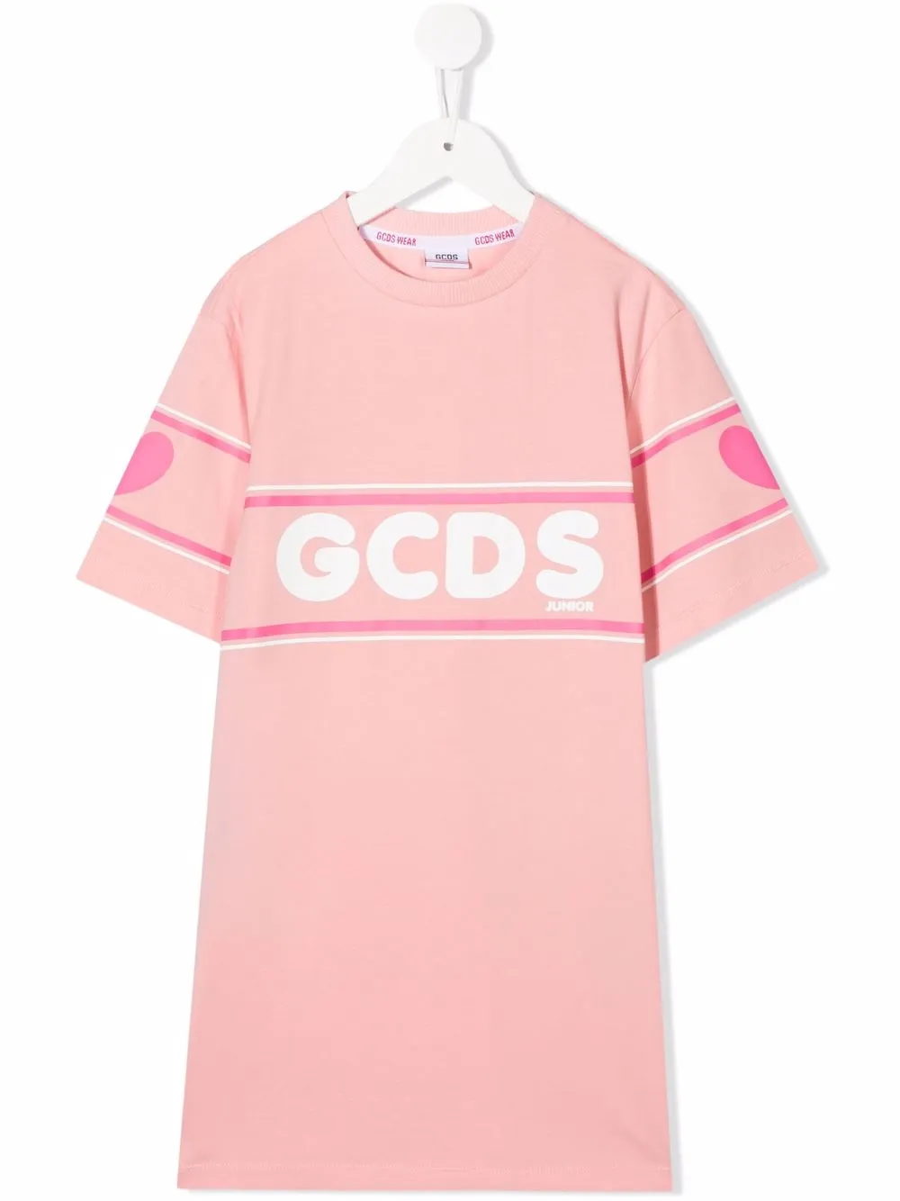 

Gcds Kids vestido estilo playera con logo estampado - Rosado