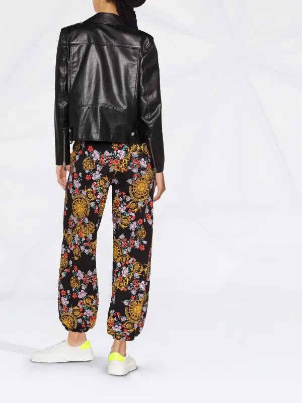 Versace Jeans Couture Sun Flower Garland Trousers | Black | FARFETCH