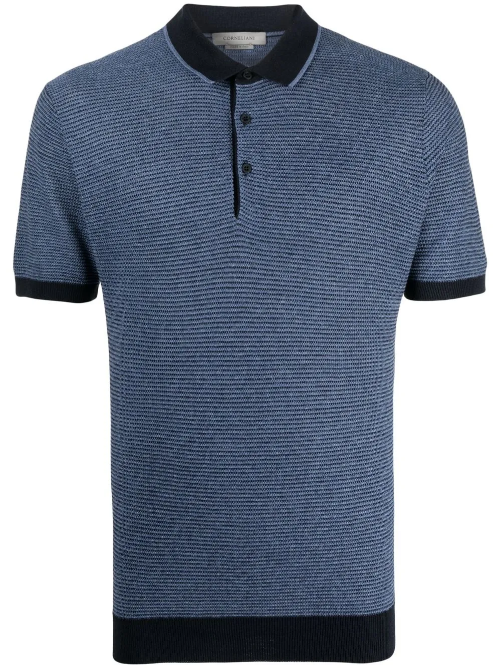 

Corneliani contrast panel-detail polo shirt - Blue
