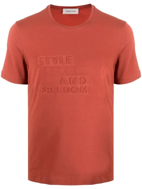 Corneliani slogan-embossed logo T-shirt