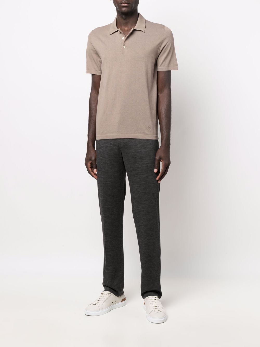 Corneliani Fijngebreid poloshirt - Bruin