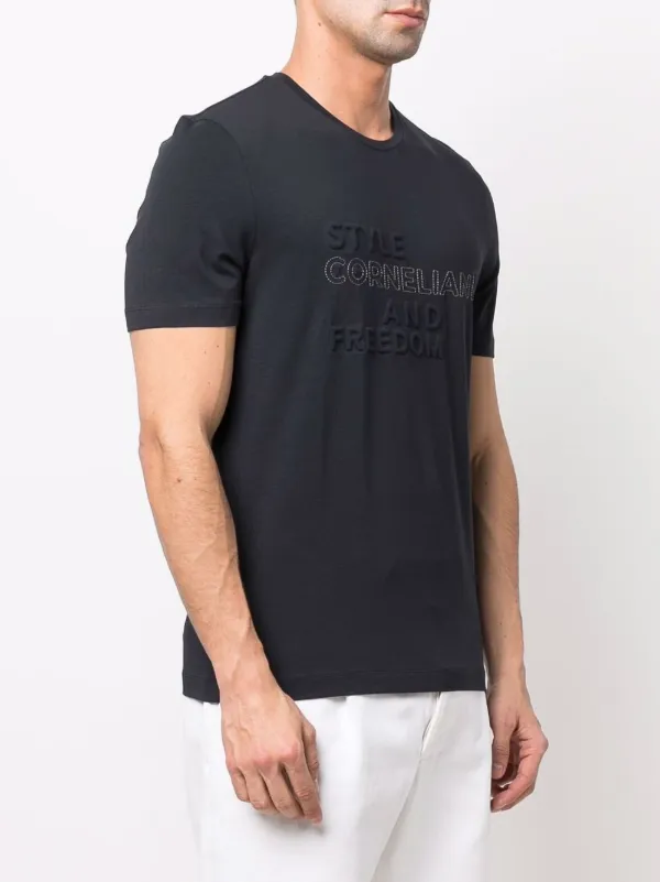 Corneliani slogan-embossed Logo T-shirt 