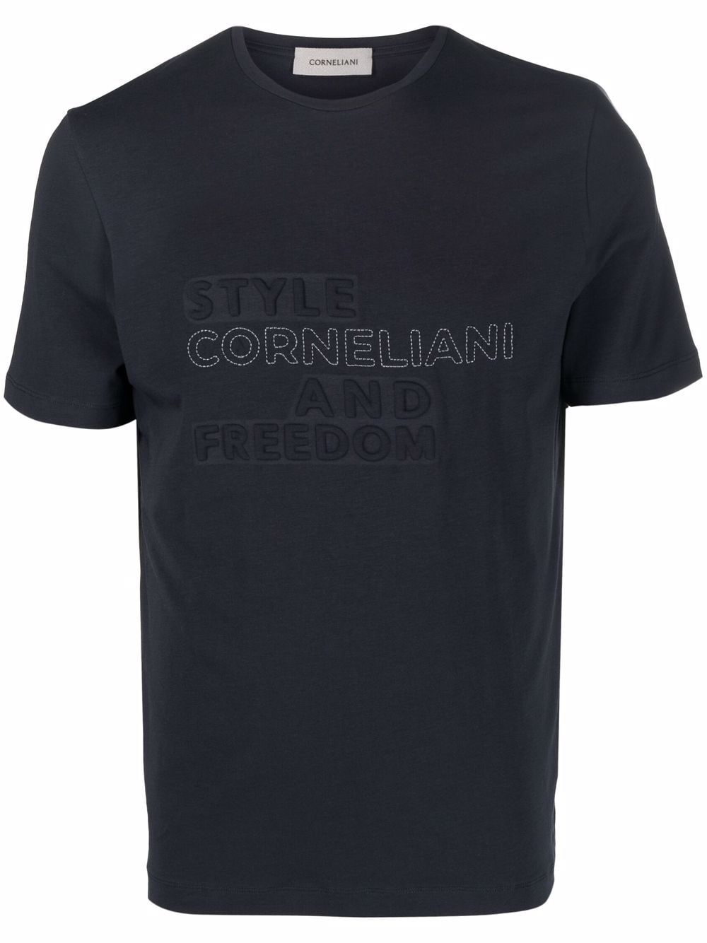 Corneliani slogan-embossed Logo T-shirt - Farfetch