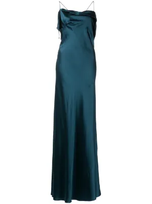 zarco asymmetric mini dress with eyelets One shoulder gown with tie