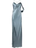 Michelle Mason draped-panel silk gown - Blue