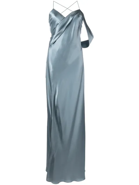 Michelle Mason draped-panel silk gown
