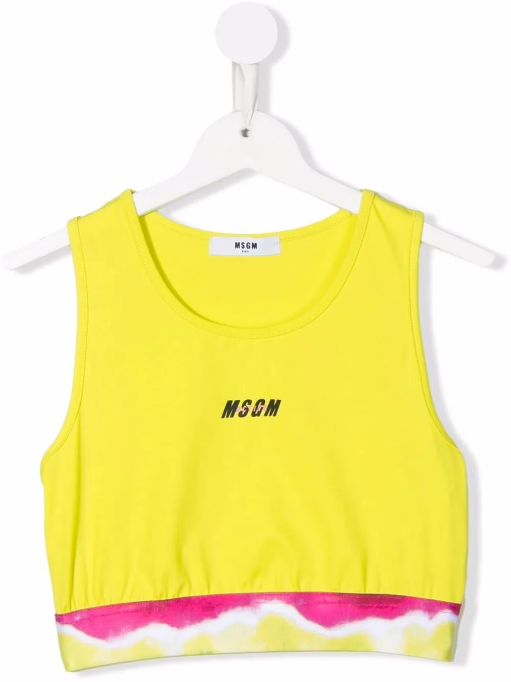 

MSGM Kids top corto con logo estampado - Amarillo