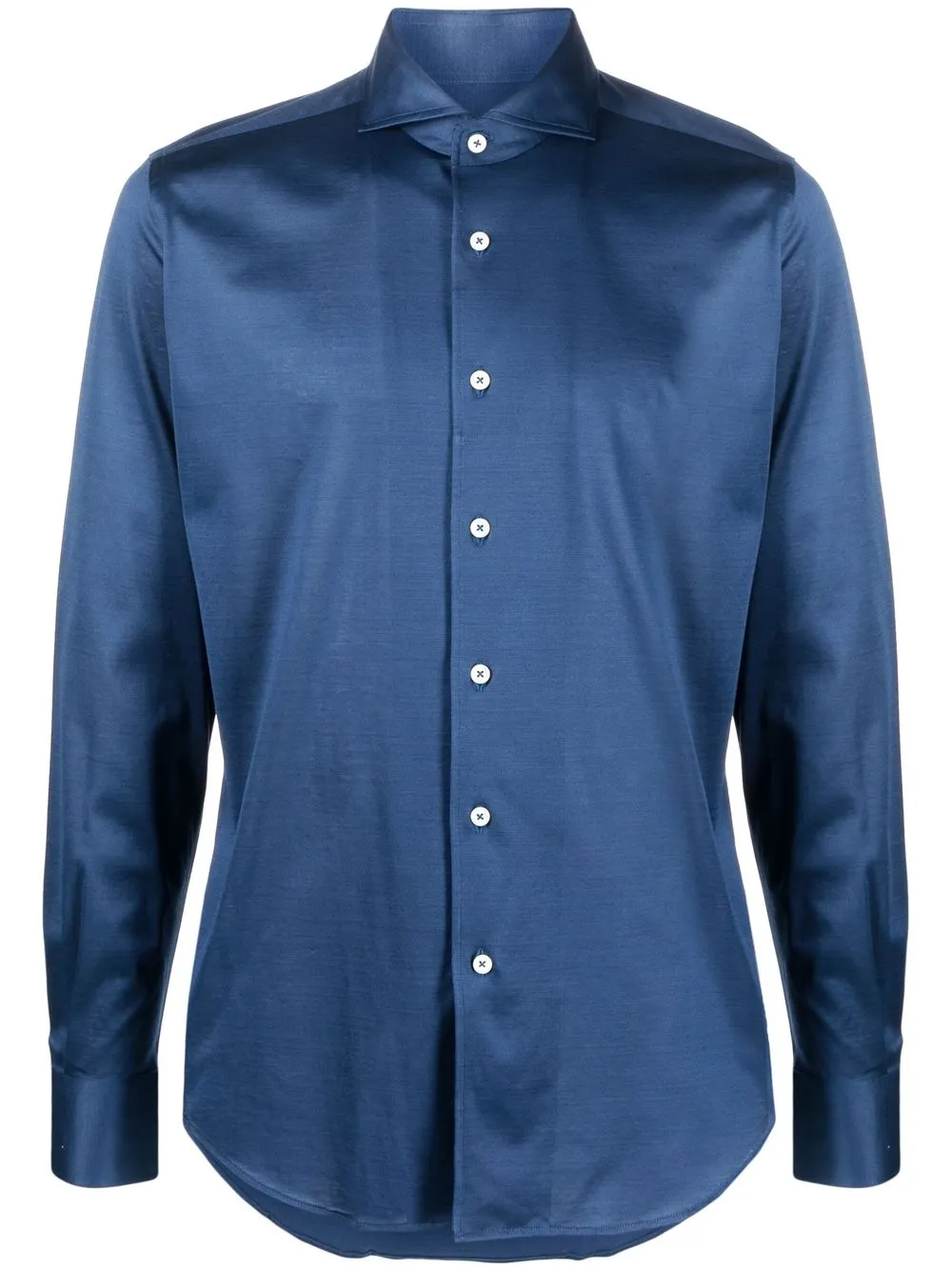 

Canali camisa con cuello italiano - Azul