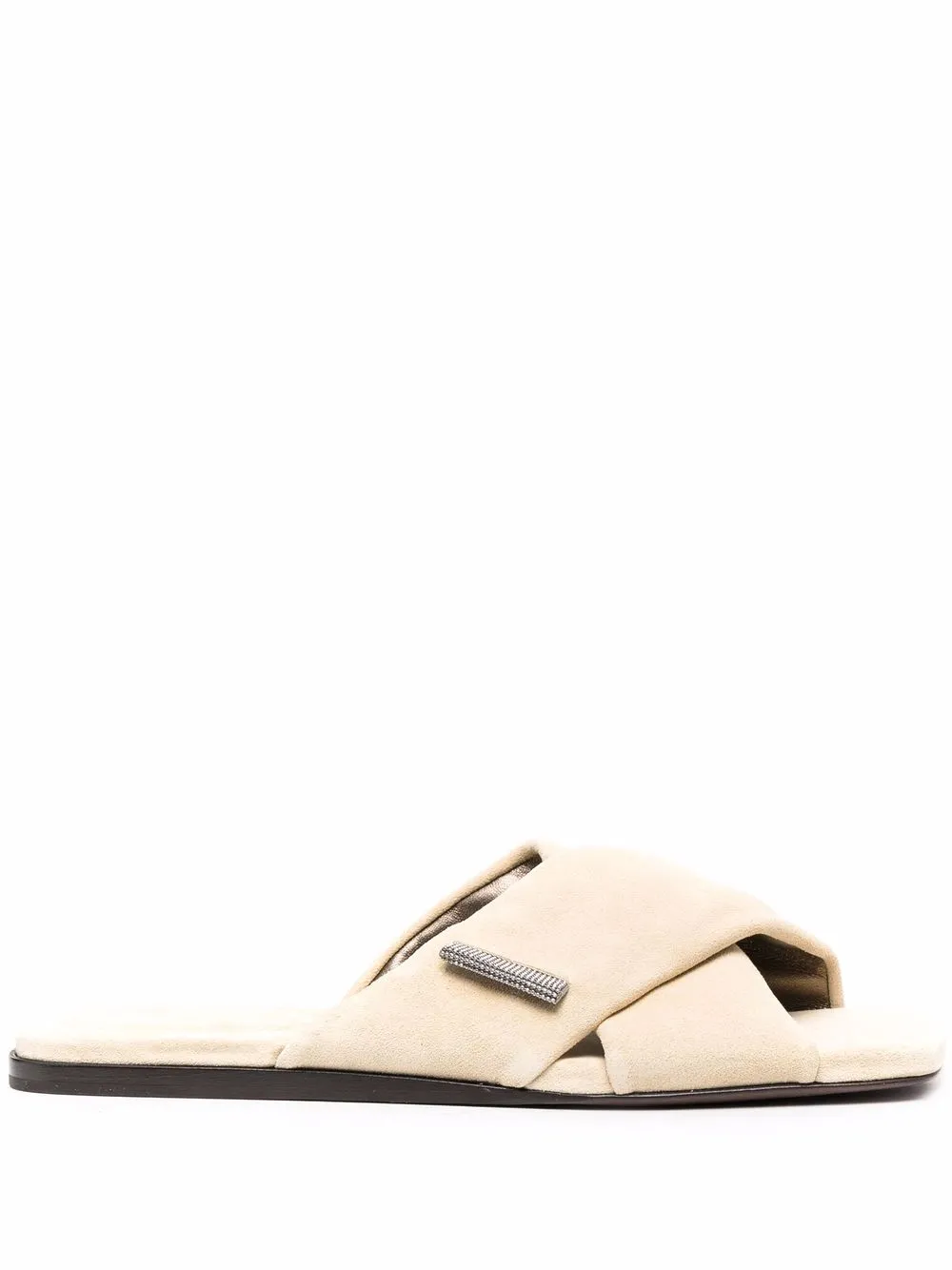 slip-on cross-strap sandals