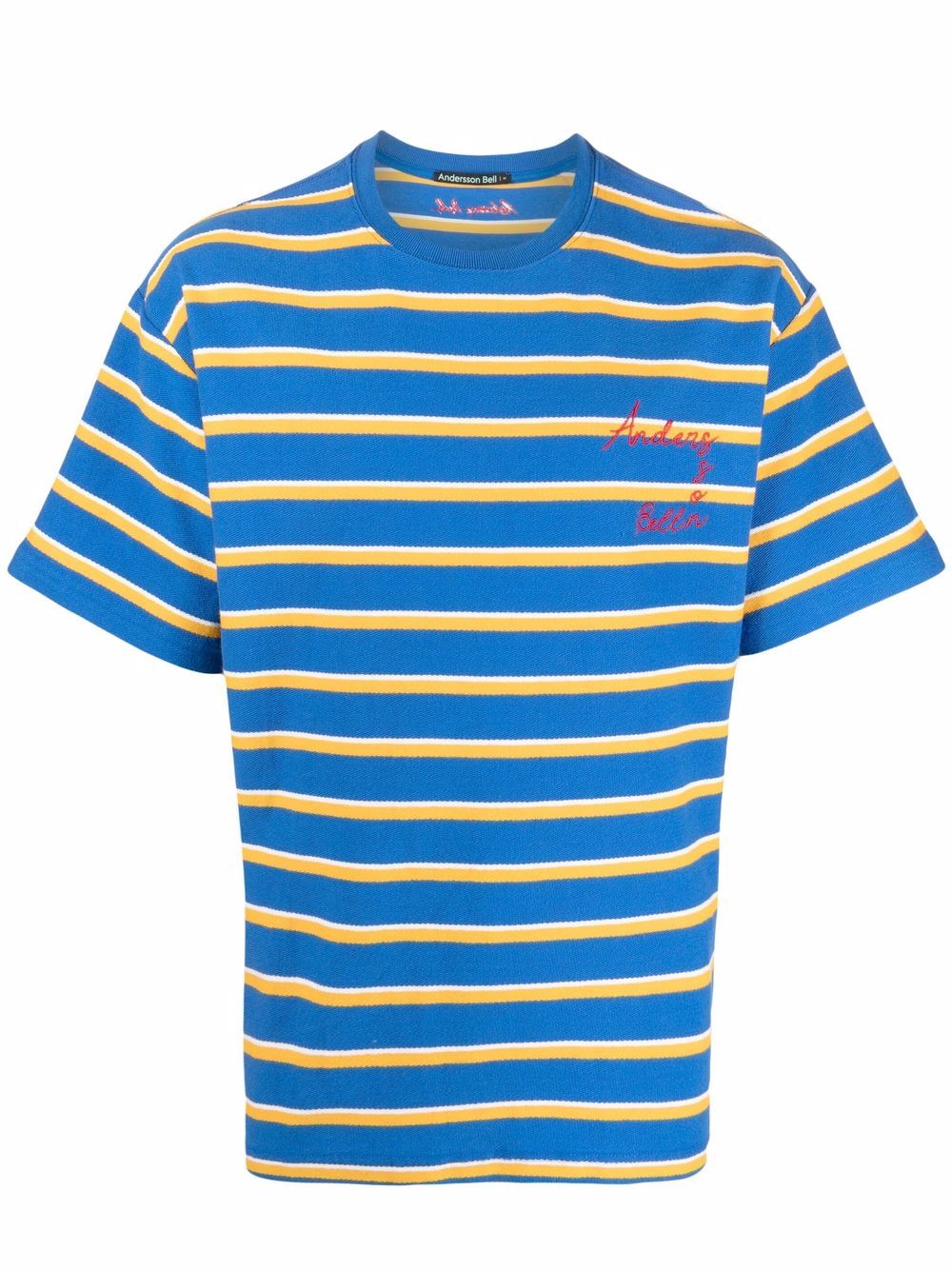 Andersson Bell Striped logo-embroidered T-shirt - Farfetch