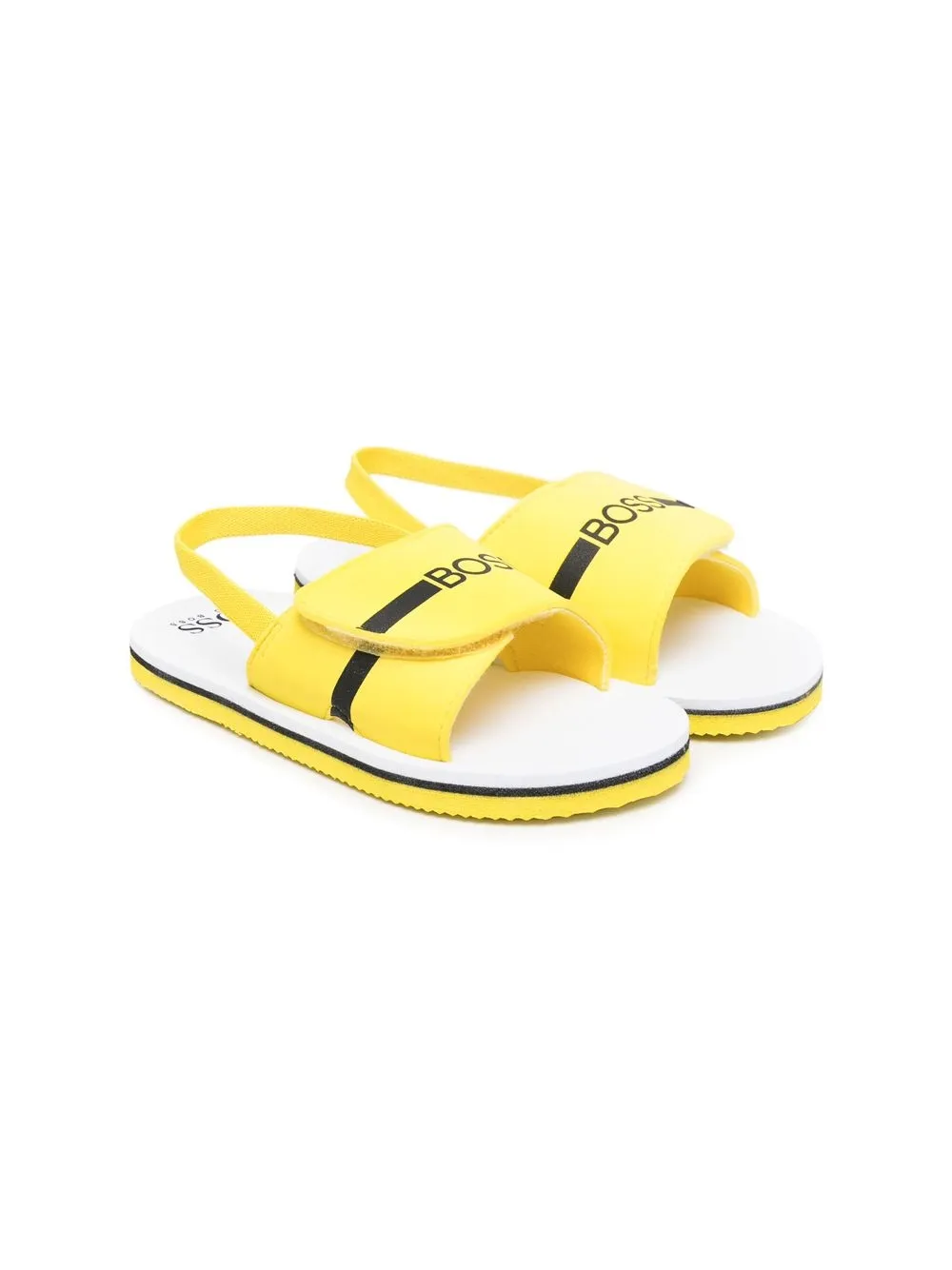BOSS Kidswear sandalias con logo y tira trasera - Amarillo