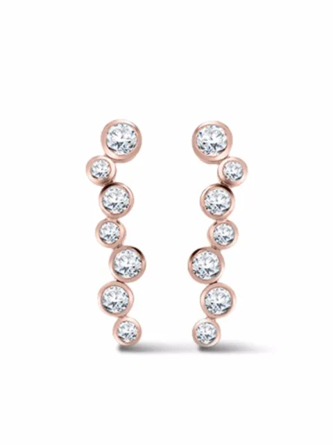Pragnell 18kt rose gold Bubbles diamond earrings
