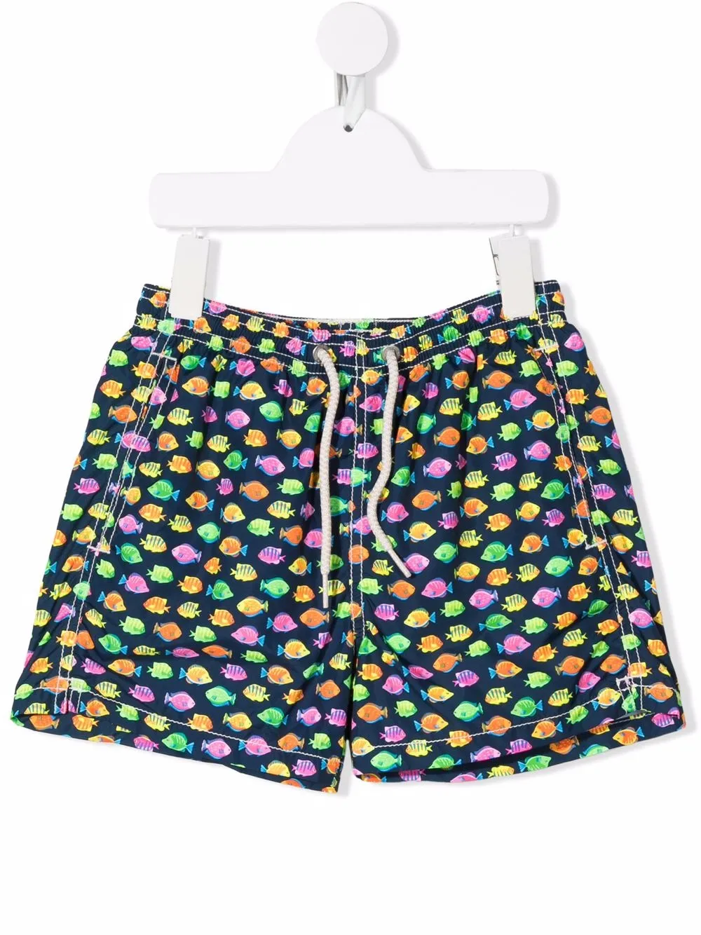 

MC2 Saint Barth Kids shorts de playa con peces estampados - Azul