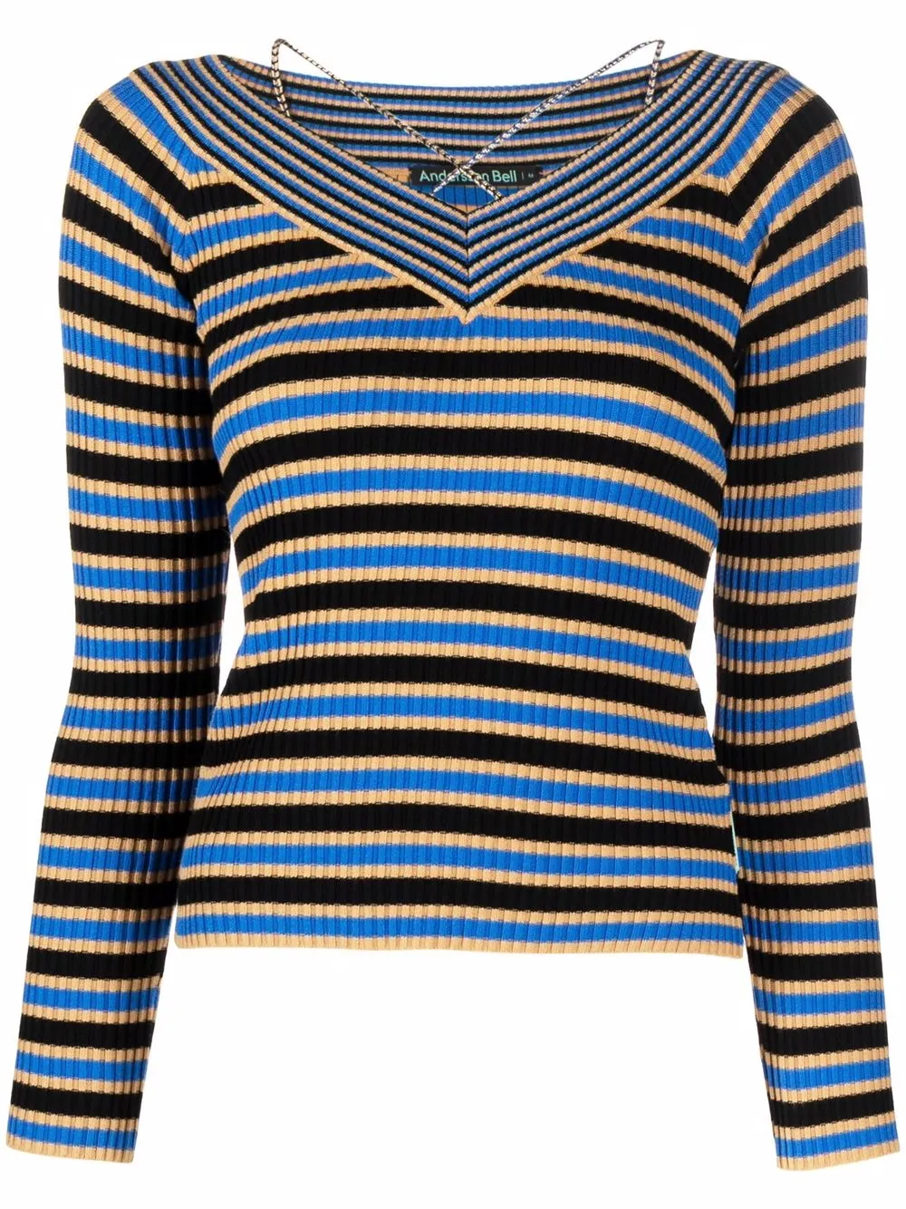 

Andersson Bell striped rib-knit jumper - Black