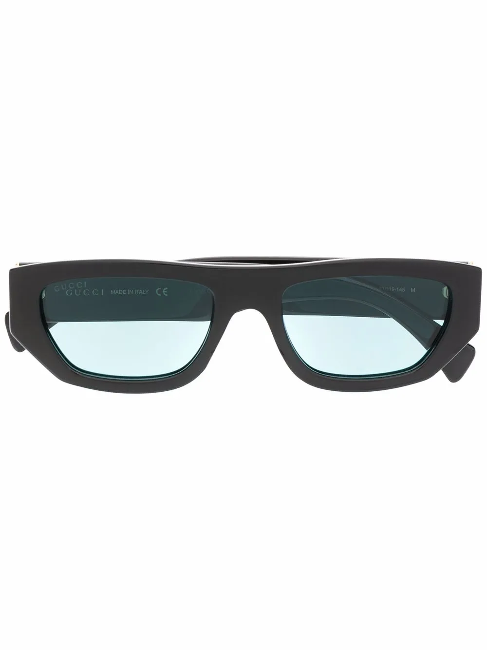 

Gucci Eyewear lentes de sol con armazón rectangular y logo estampado - Negro