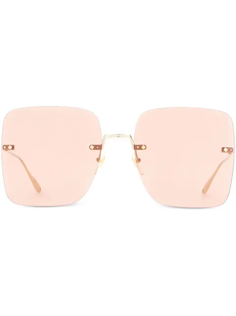 Gucci Eyewear نظارة شمس بإطار مربع وتعليقة شعار الماركة 