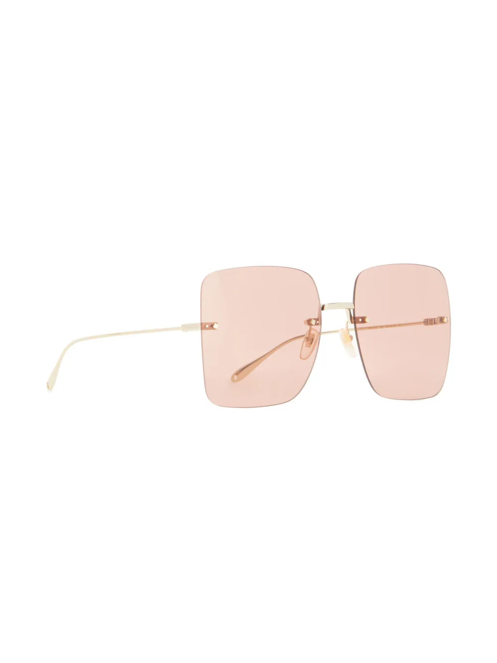 Gucci Eyewear Zonnebril met vierkant montuur - Goud