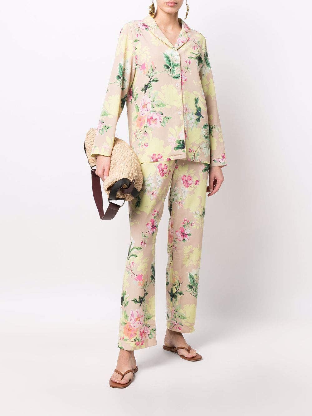 фото Maison lejaby прямые брюки с цветочным принтом