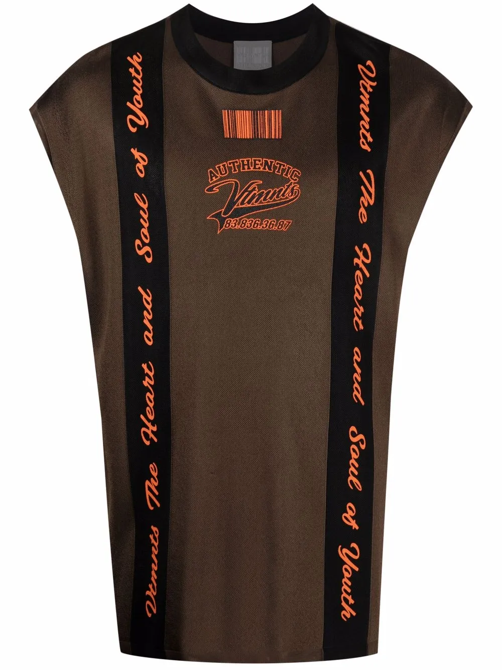 VTMNTS logo-tape tank T-shirt
