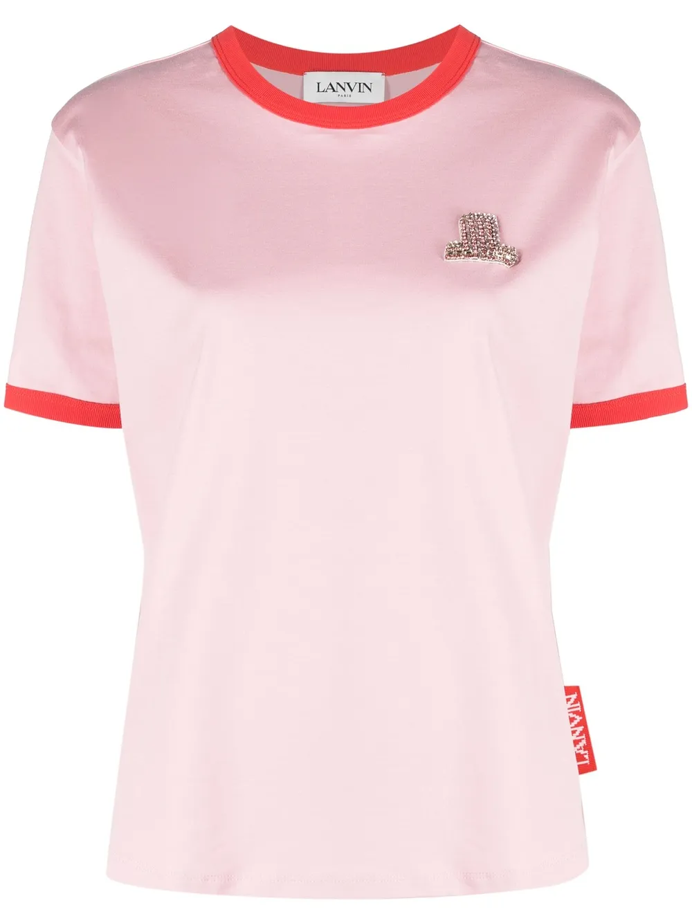 

Lanvin playera con logo y detalles - Rosado