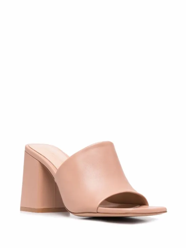 Nude leather online mules